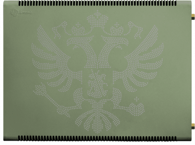 Радиатор Sereno SLK-S в:64,5 х д:85 х г:7,5 см RAL6021 BP - боковое правое (3/4") Герб Серебристый